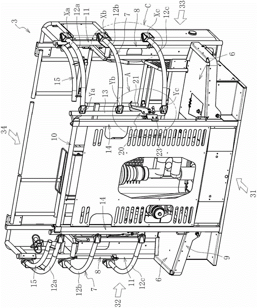 Hanging basket of aerial work vehicle