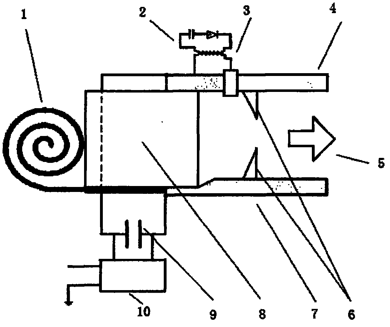 Pulsed plasma thruster with ceramic air spout electrode