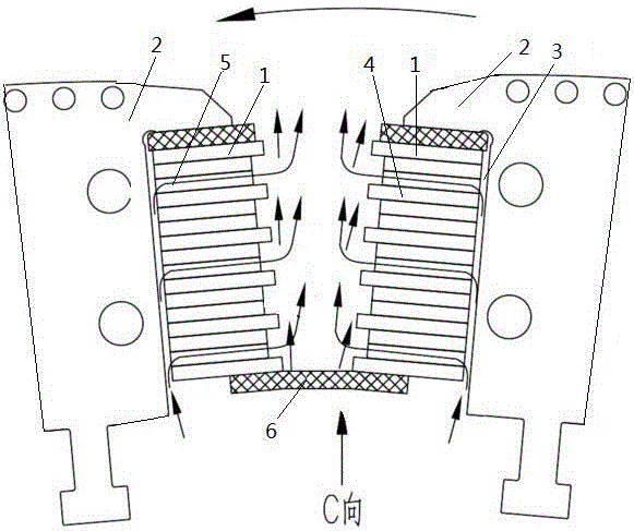 A cooling method for internal cooling and external cooling of rotor magnetic poles