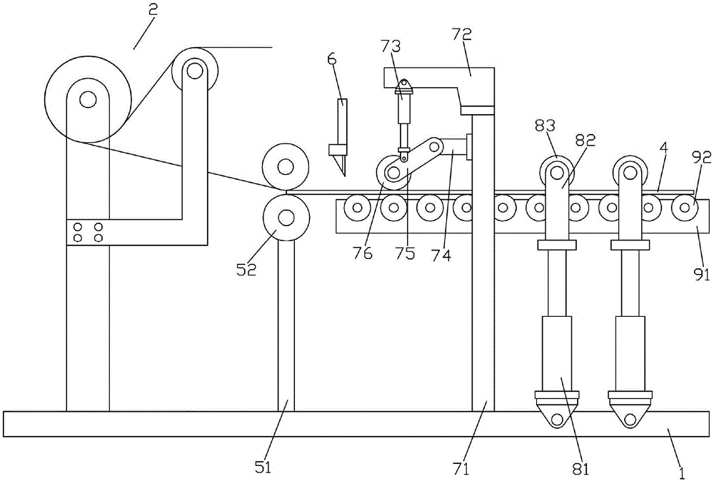 Film sticking device for automotive glass