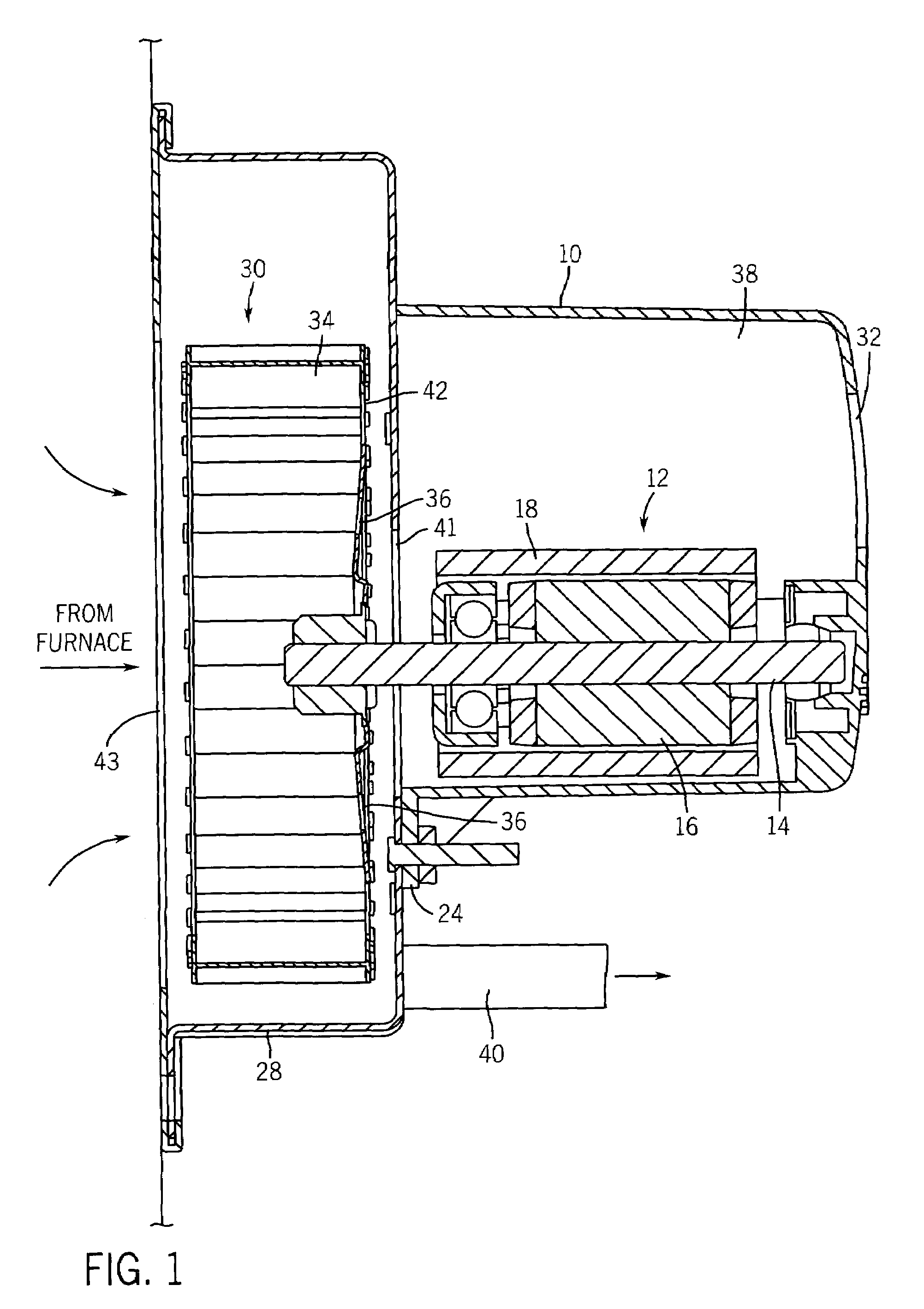 Method for cooling a motor in a blower assembly for a furnance