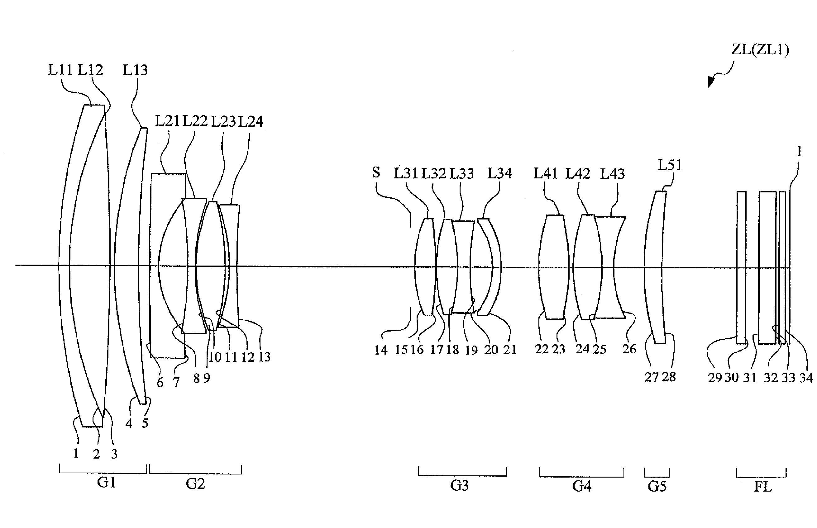 Zoom lens, optical apparatus equipped with the zoom lens and method for forming an image of an object and varying a focal length