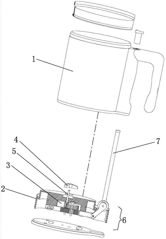 Mechanical transmission stirring cup