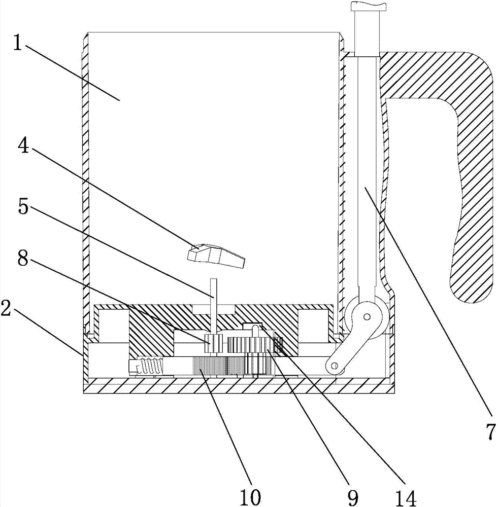 Mechanical transmission stirring cup