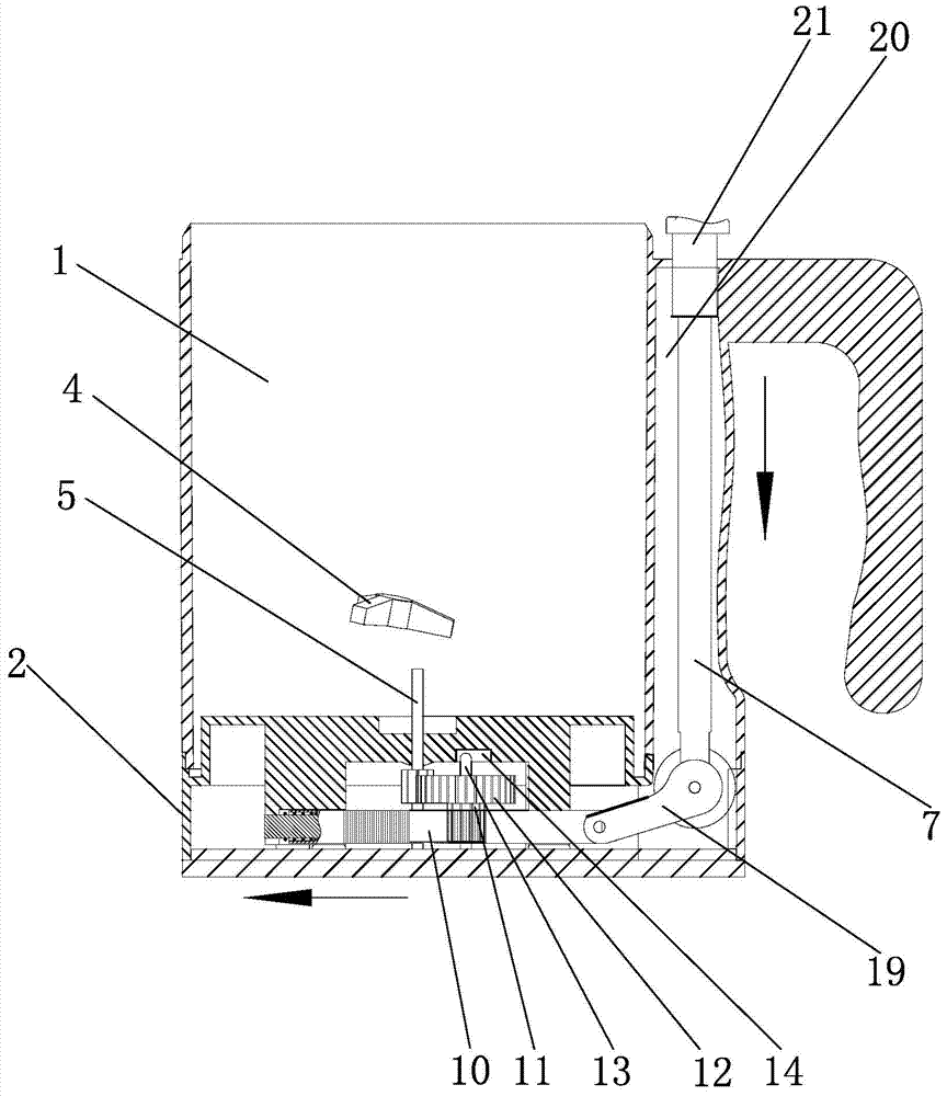 Mechanical transmission stirring cup