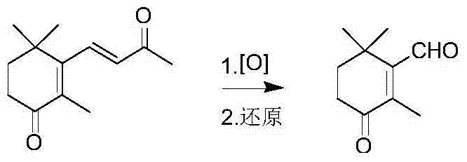 Preparation method of 2, 4, 4-trimethyl-3-formyl-2-cyclohexene-1-one