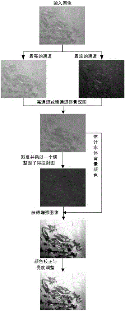 Monocular underwater vision reinforcing method based on dark channel prior