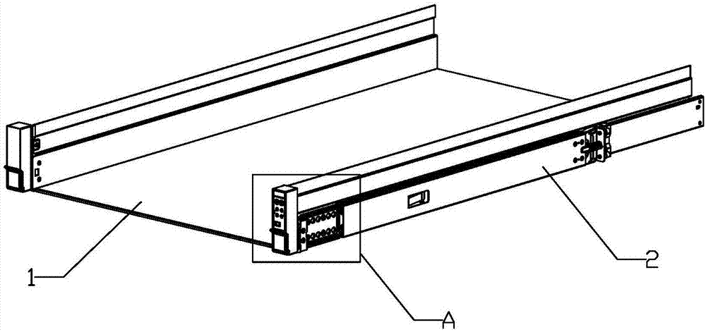 Server slide rail with automatic buckling device