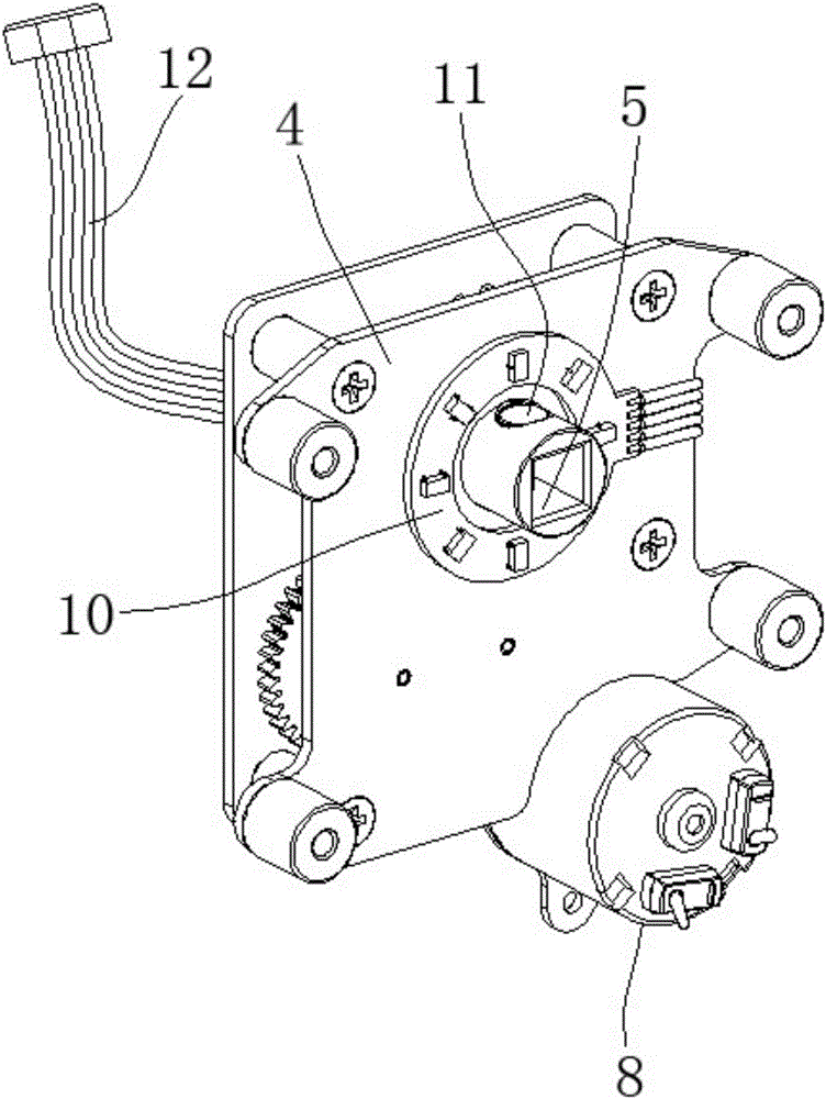 Detection device for angular position of rotating shaft of speed reducer of electric lock and electric lock