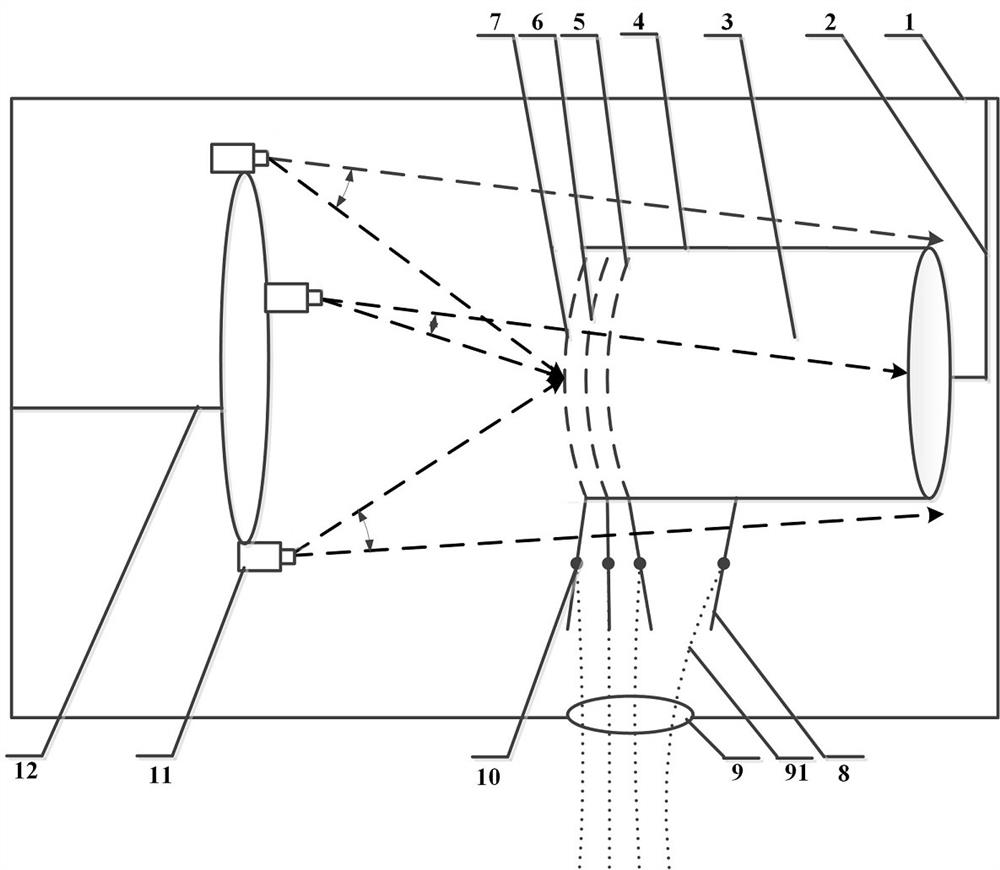 Beam scintillation spatio-temporal evolution monitoring device for ion electric thruster