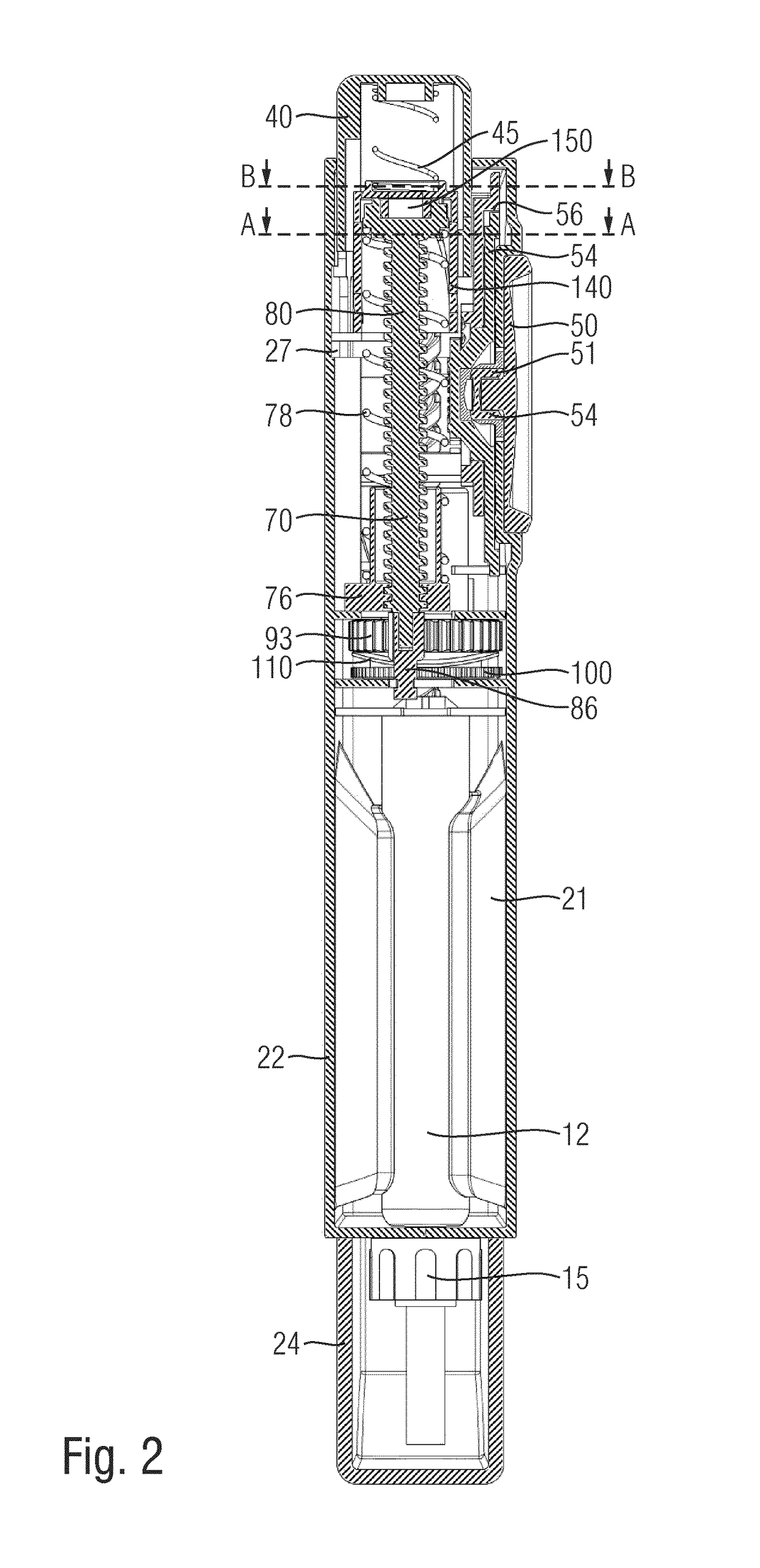 Hand-held drug injection device and dose setting limiter mechanism therefor