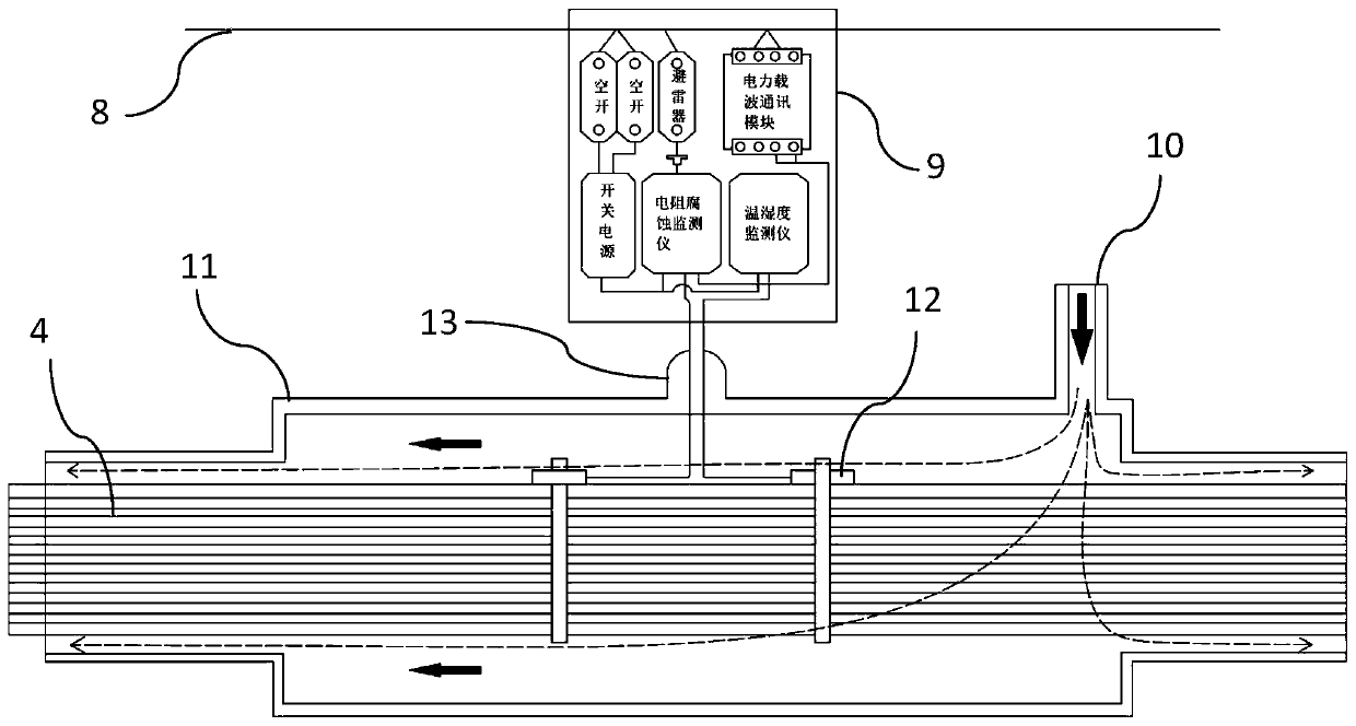 Bridge cable corrosion all-weather online monitoring system and method