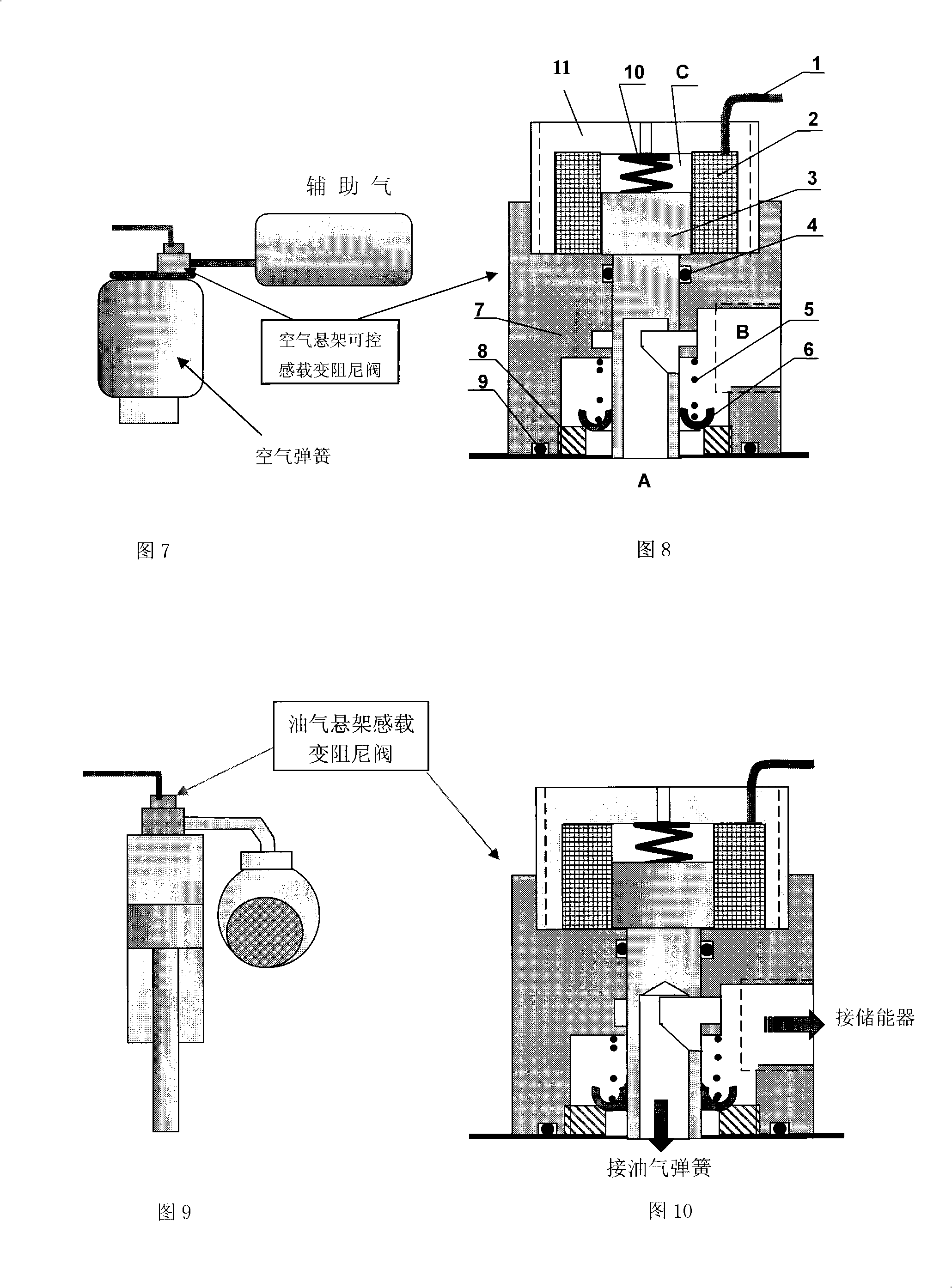 Sensing load damp-changing or controllable sensing load damp-changing shock mitigation system