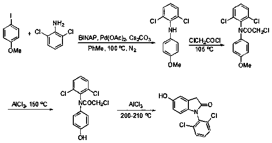 A kind of synthetic method of 3-ethyl-5-hydroxyl-1,3-diarylindolinone