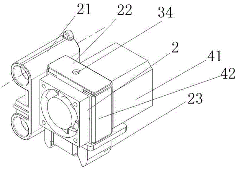 Air-cooling device for printing head of 3D (three-dimensional) printing machine