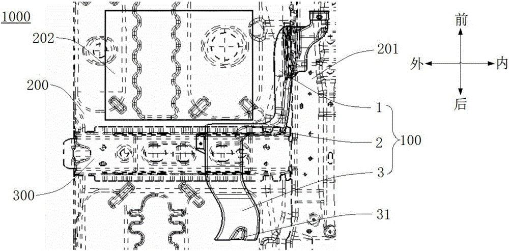 Back row foot air blowing pipe for vehicle and vehicle having same