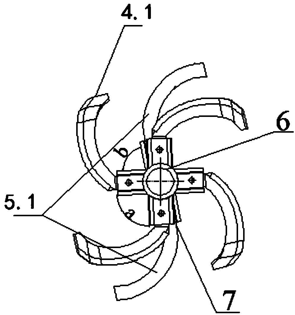 Six-head spiral rotary tillage stubble cleaning grass burying knife roll