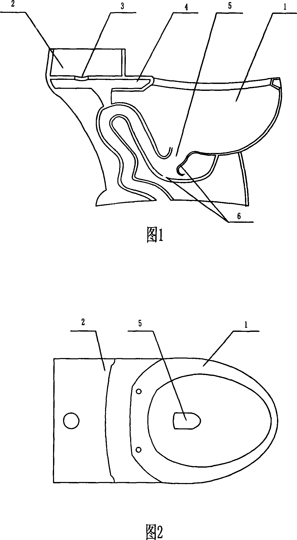 Water-saving high-pressure siphon toilet bowl