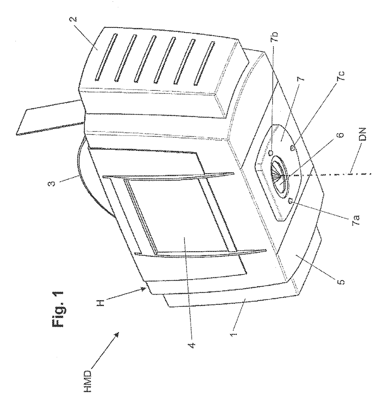 Hand-held measurement device for capturing the visual impression of a measurement object