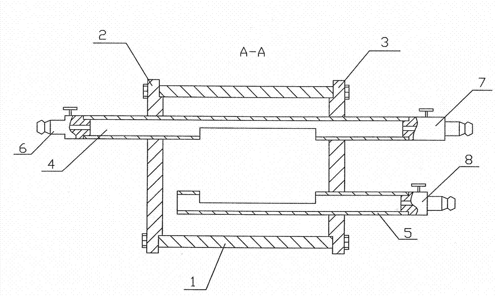 Rock core holder for measuring transverse permeability of sandstone-type uranium deposit rock core