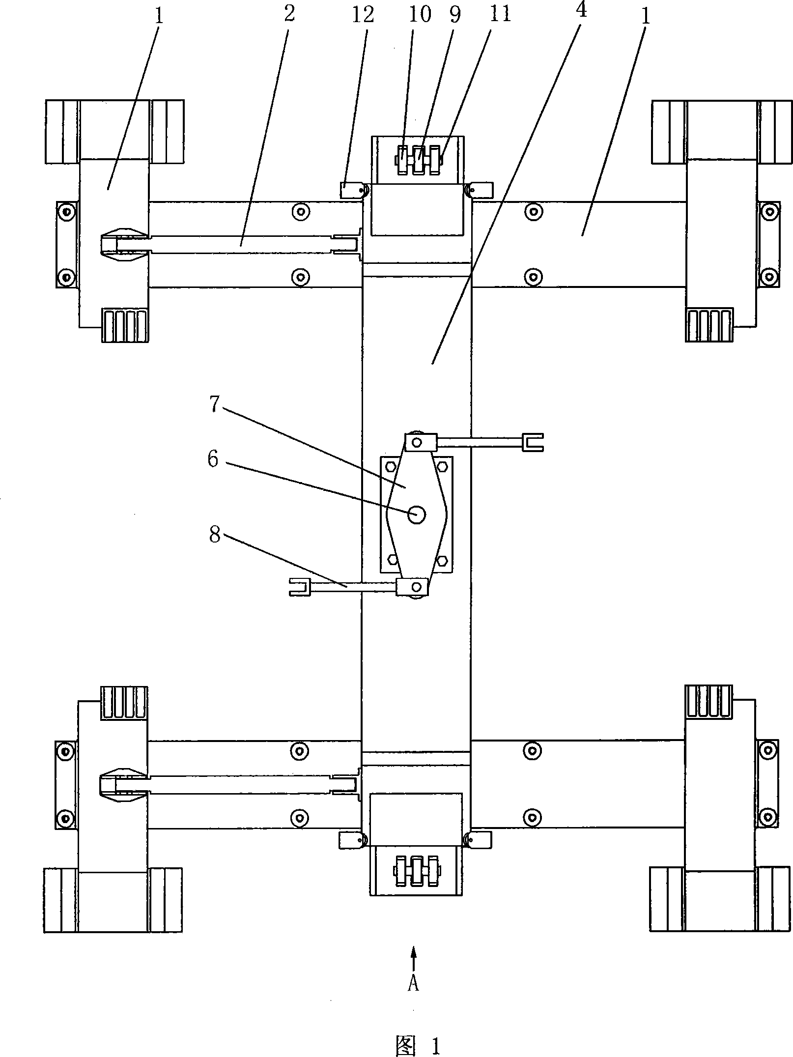 Suspension type air spring middle-placed middle-low-speed magnetic suspension train running module