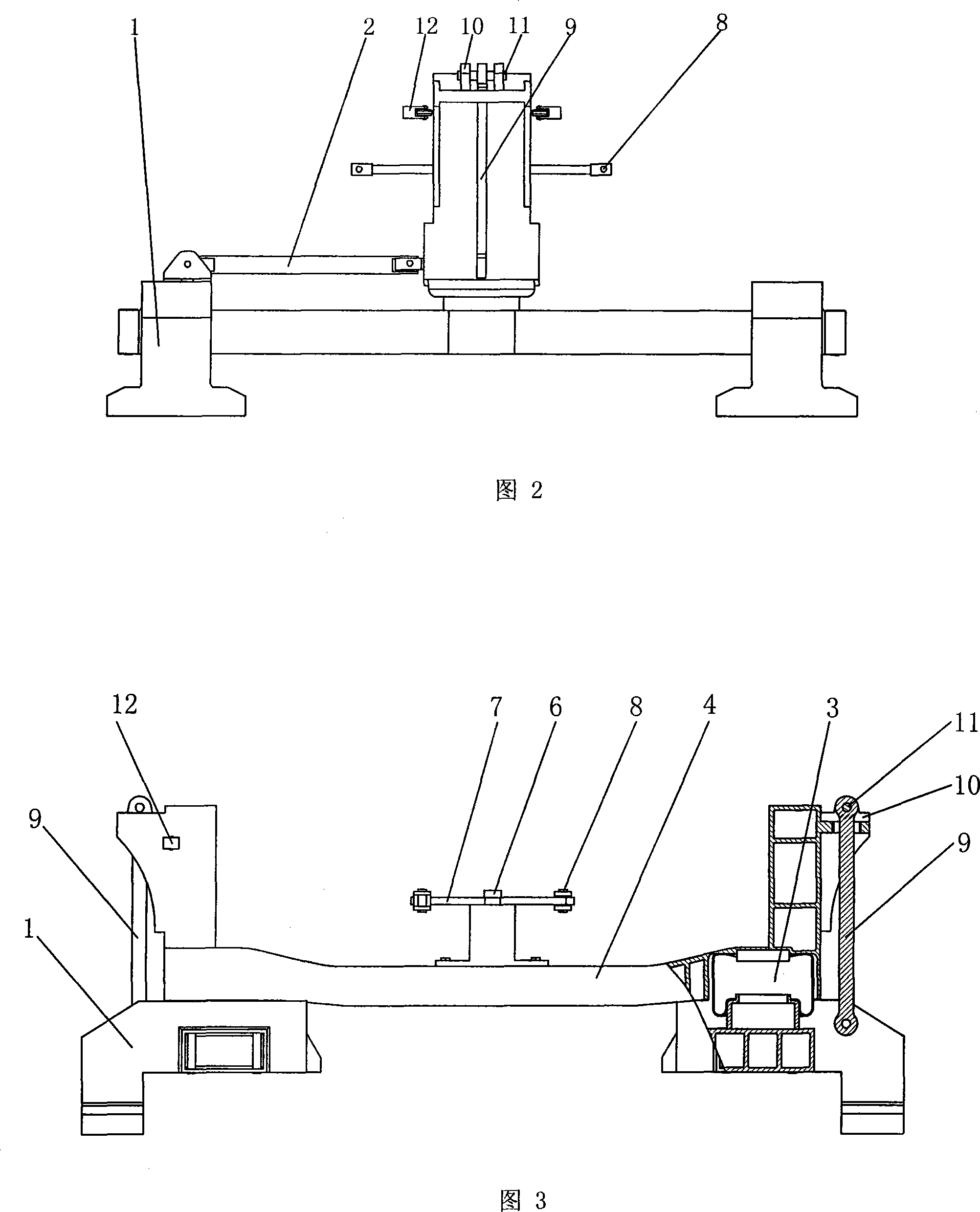 Suspension type air spring middle-placed middle-low-speed magnetic suspension train running module