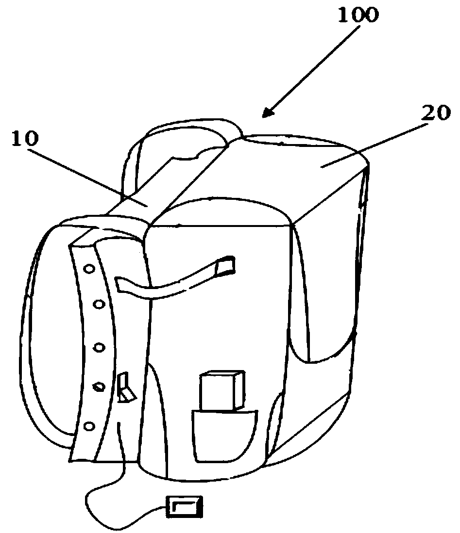 Portable backpack heat dissipation device and heat dissipation backpack