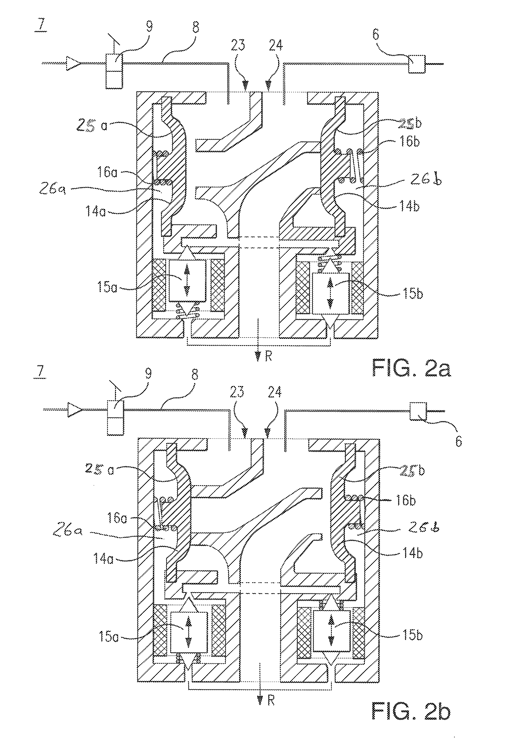 Pressure control valve arrangement having a pressure medium channel of oval cross-section