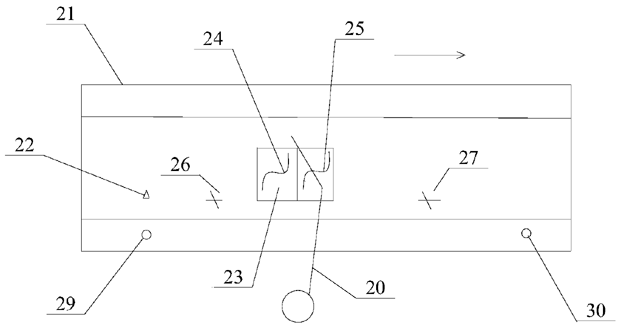 A method and device for controlling the movement of a robot following a conveyor belt