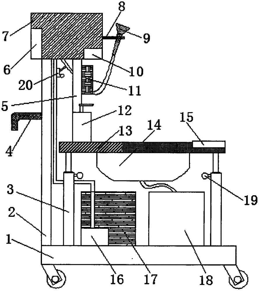 Medical nursing hair washing vehicle