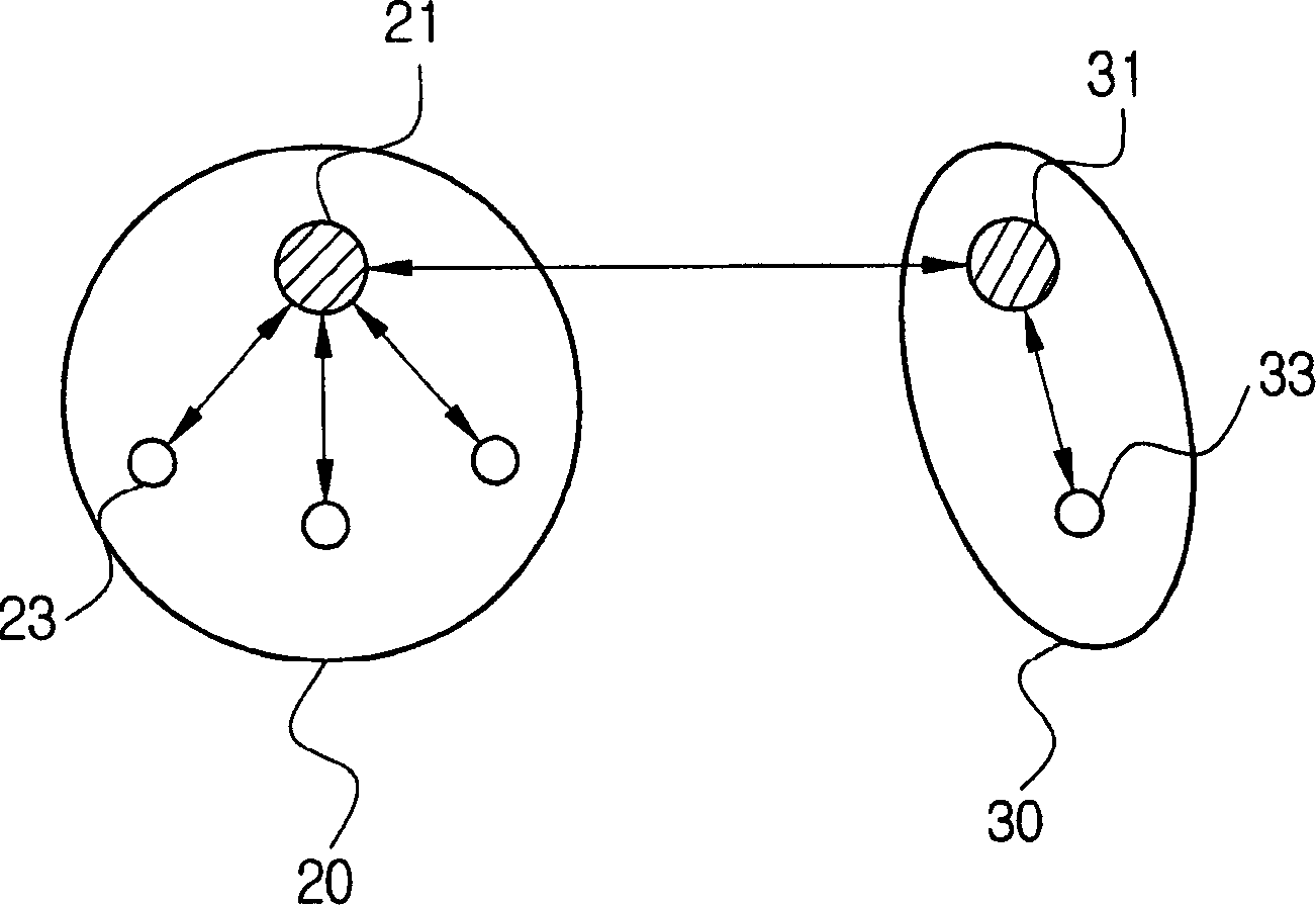 Blue tooth system and method capable of communicating in distributed network