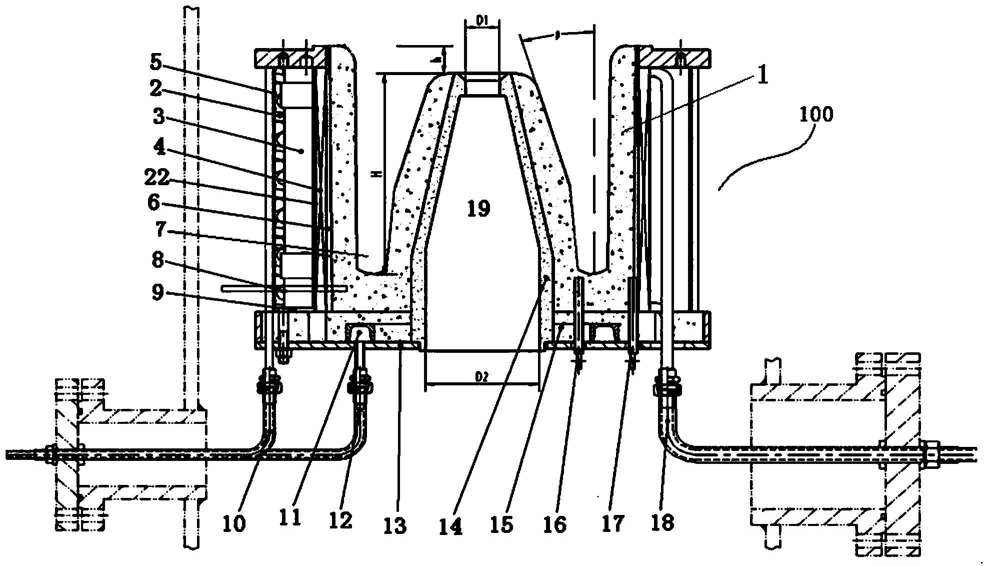 Overflow type iron bath slag melting pool and slag removal method thereof