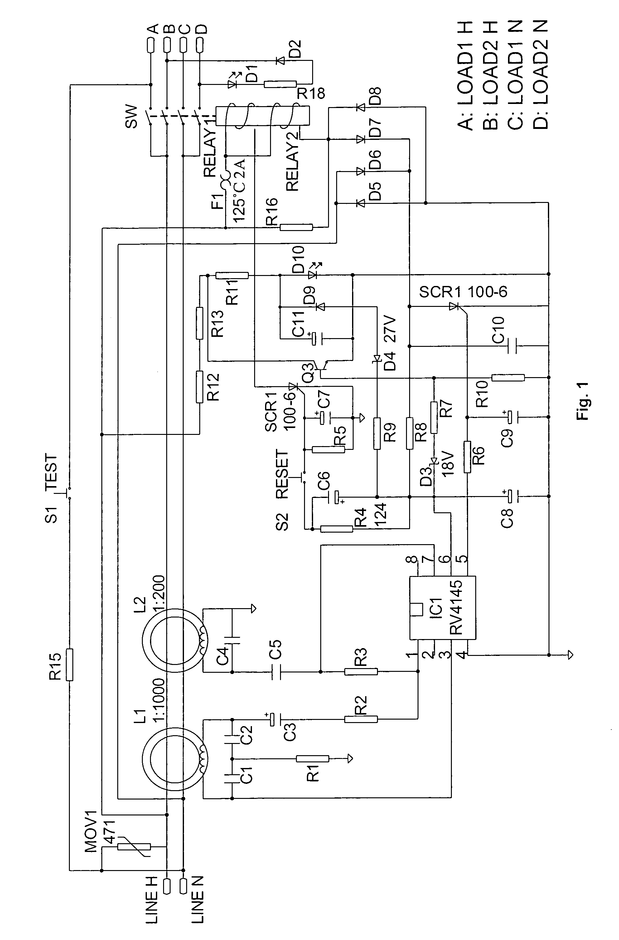 Ground fault circuit interrupter control circuit