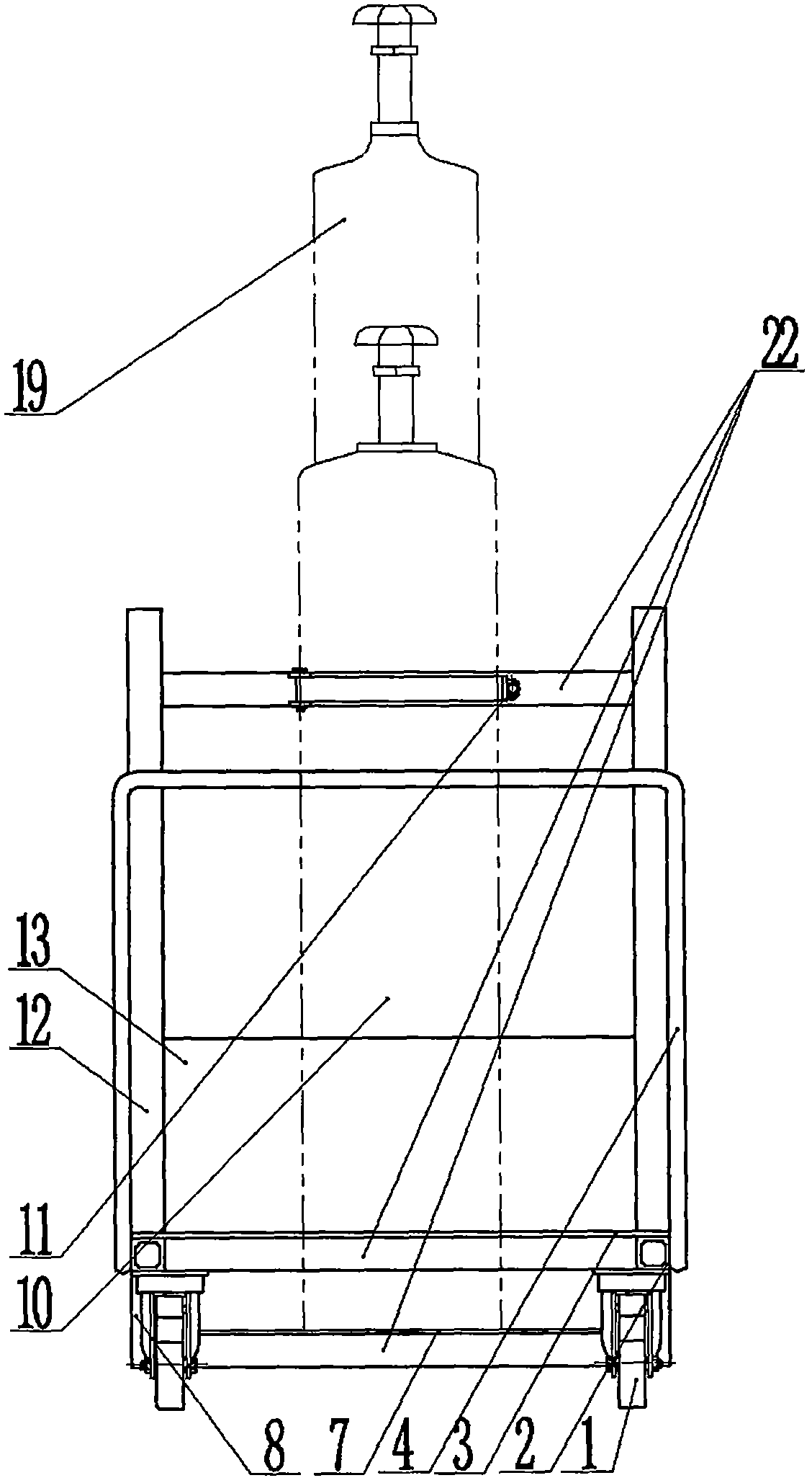 A movable support for oxygen welding equipment