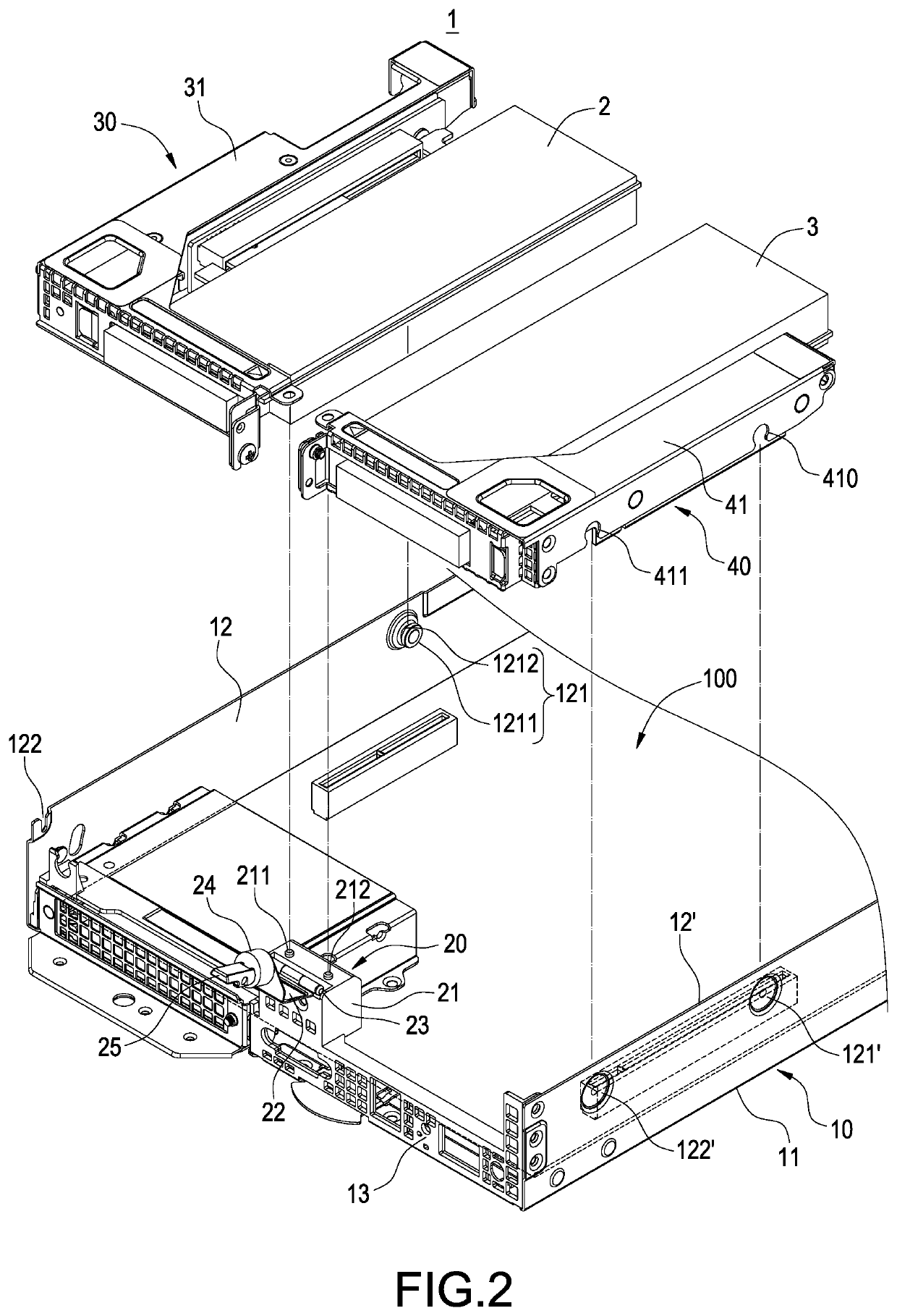 Chassis structure for fixing interface card