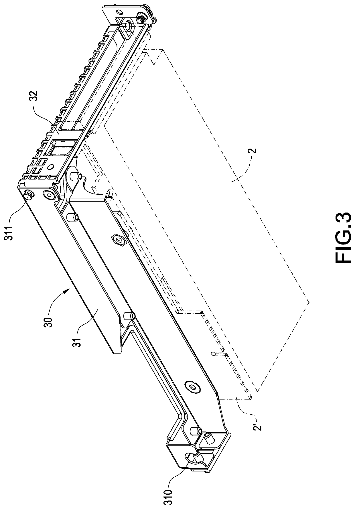 Chassis structure for fixing interface card