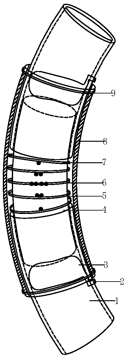 Retractable joint of steel pipe concrete arch bracket and arch bracket