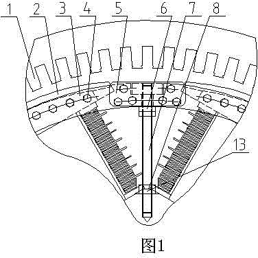 Novel damping ring structure for synchronous six-stage solid stator