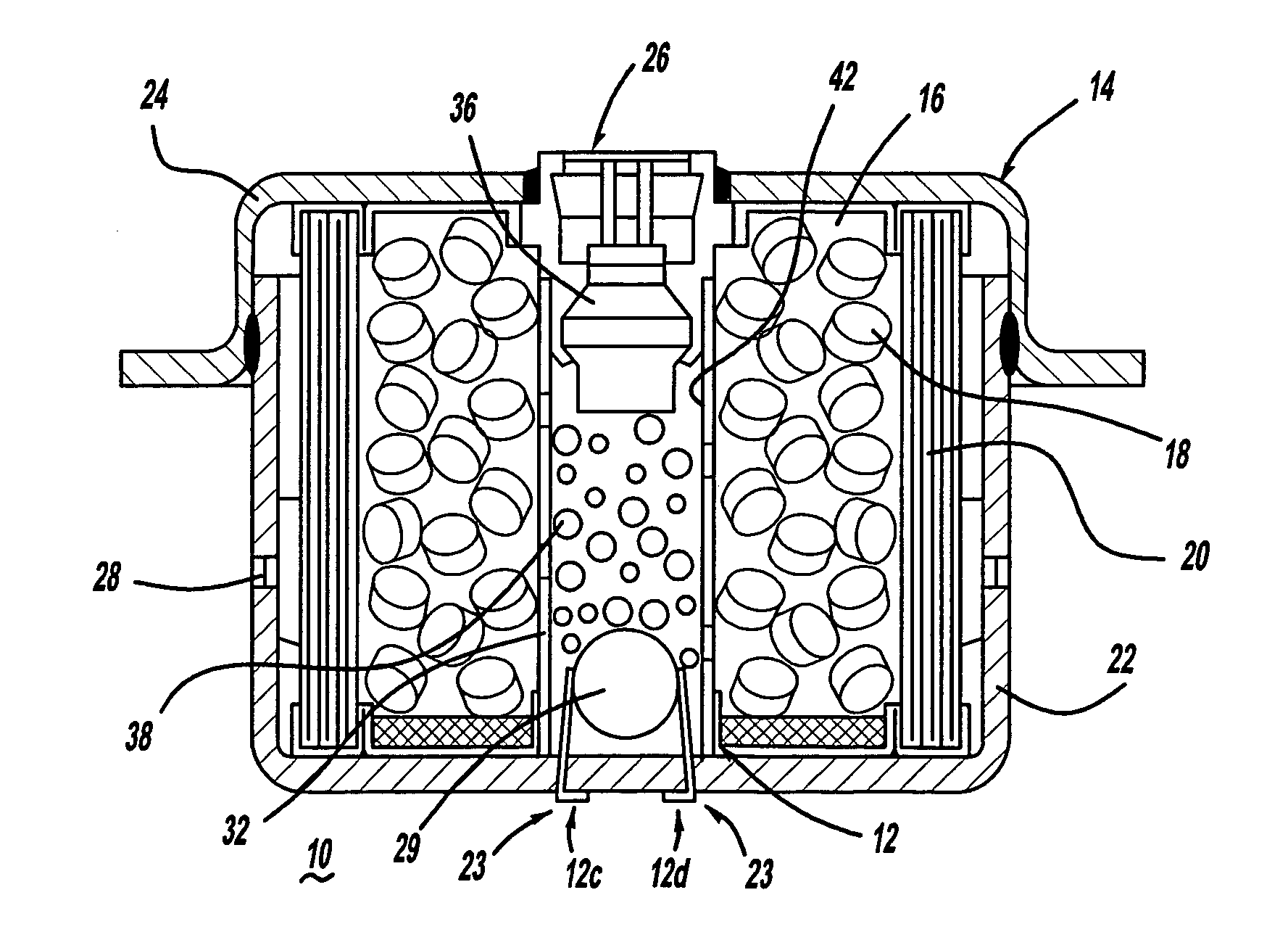 Inflator with an auto-ignition cradle