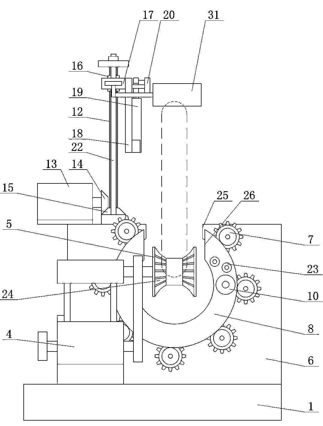 Three-roller tire packaging machine