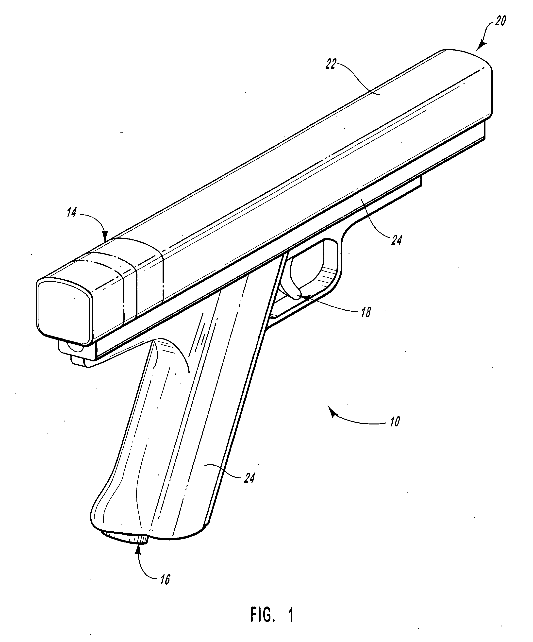 Semi-automatic-firing, compressed-gas gun