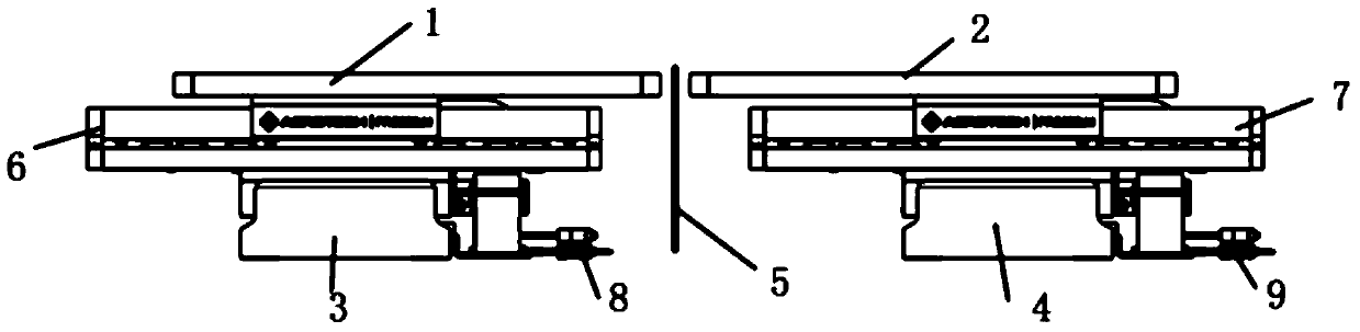 A kind of ldi double workpiece exposure device and exposure method