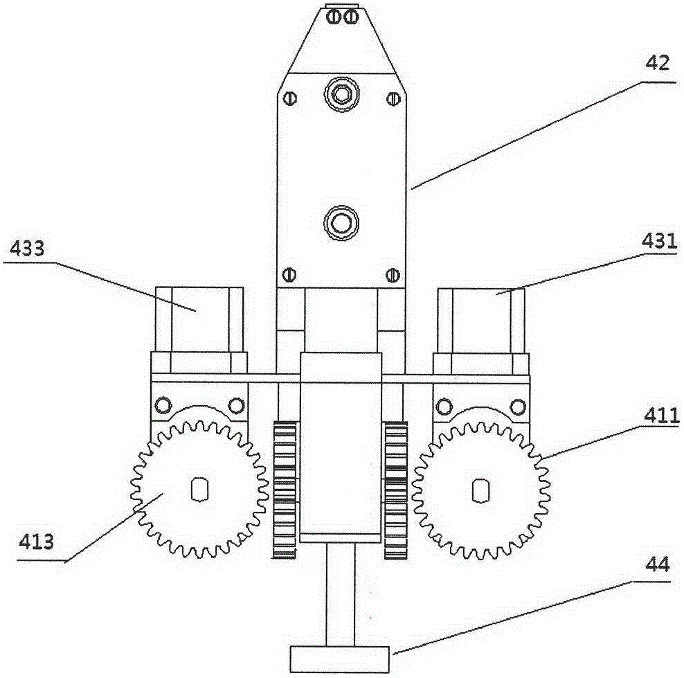 A three-dimensional weaving device