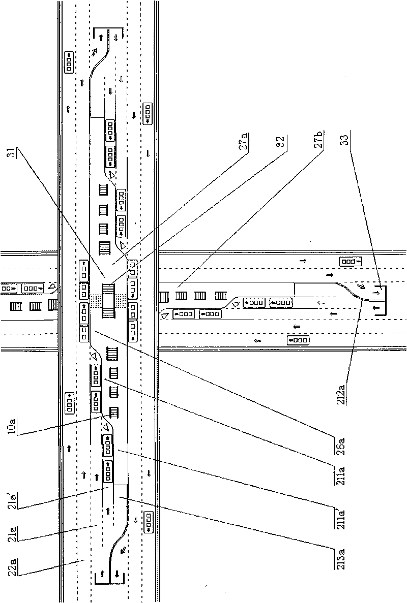 Ladder-shaped platform of island type station of parallel elevated road