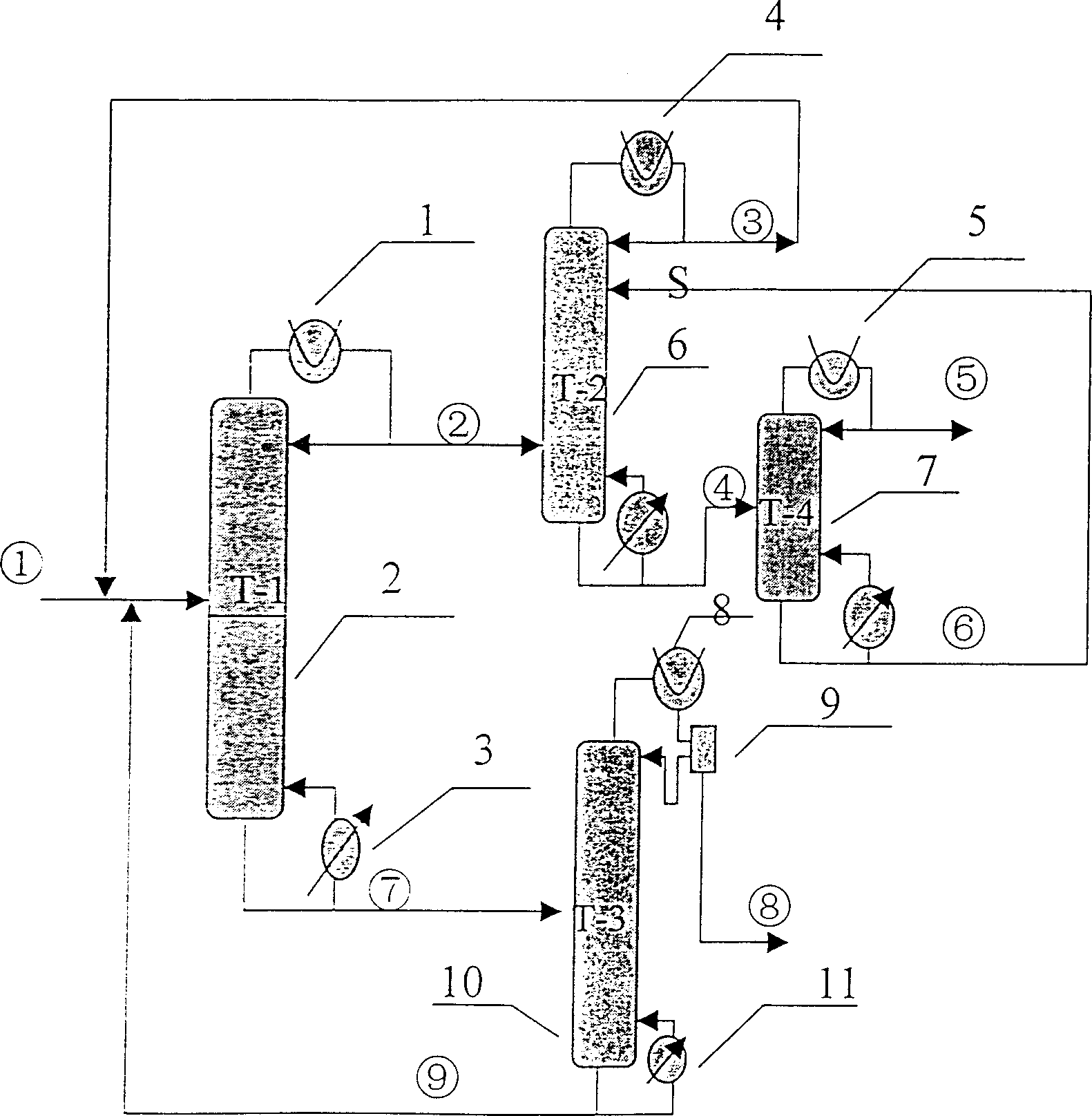 Process for separating glycol mono methyl ether, isopropyl alcohol and water combined by extracting and azeotropy