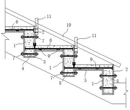 Cast-in-place Concrete Curved Ladder Stand Formwork Structure and Formwork Supporting Method