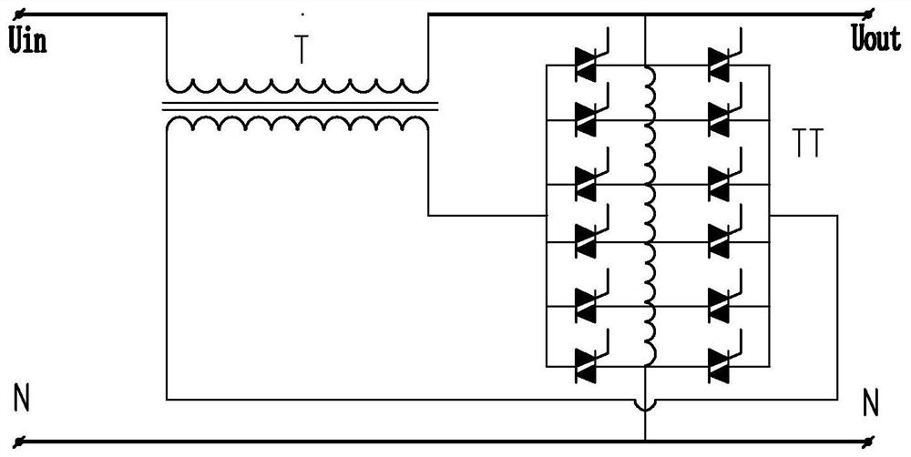 Combined high-precision non-contact voltage regulator main circuit and non-contact voltage regulator