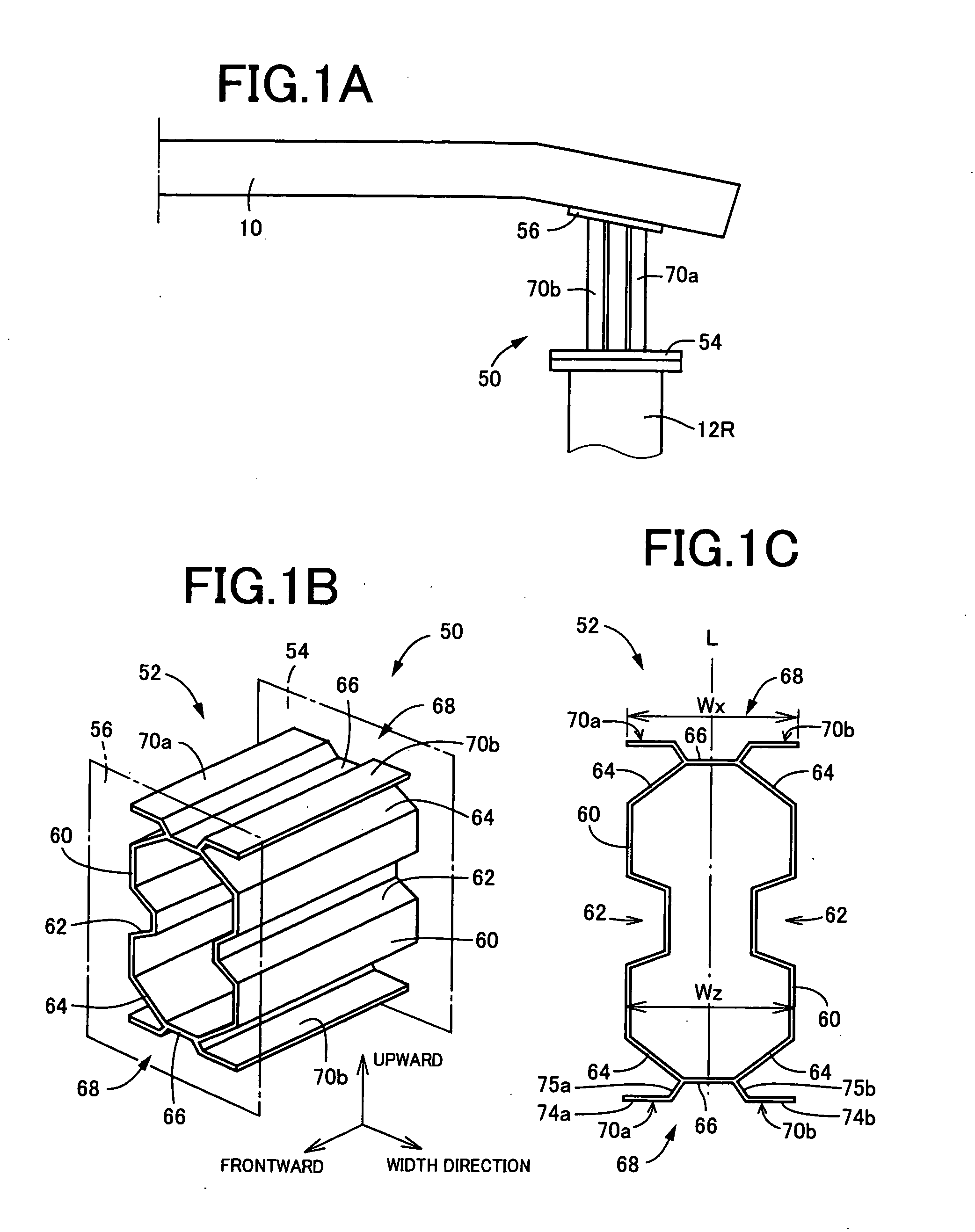 Impact absorbing member for vehicle