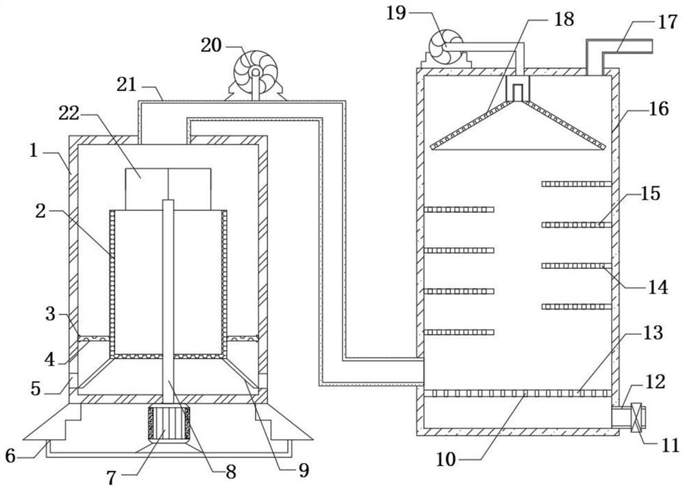 Particle separation structure and smoke dust treatment device