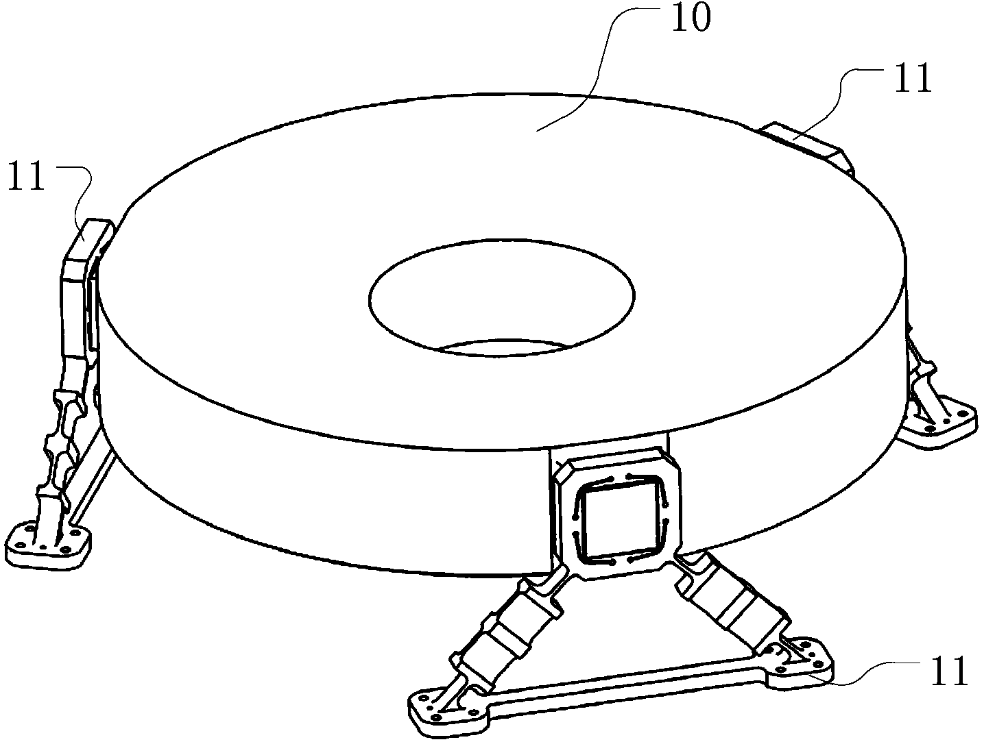 Lateral flexible supporting structure of space optical remote sensor circulator reflector